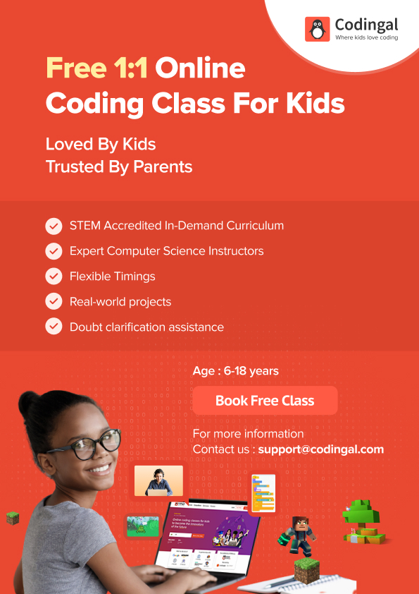 Free 1:1 Online Coding Class For Kids