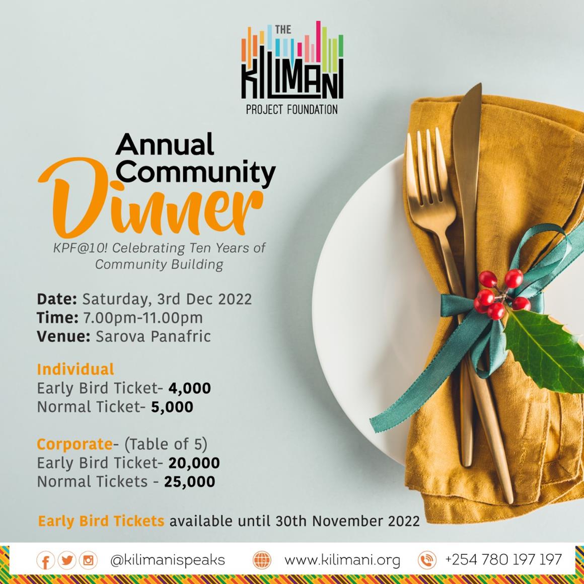 Kilimani Project Foundation: Annual Community Dinner