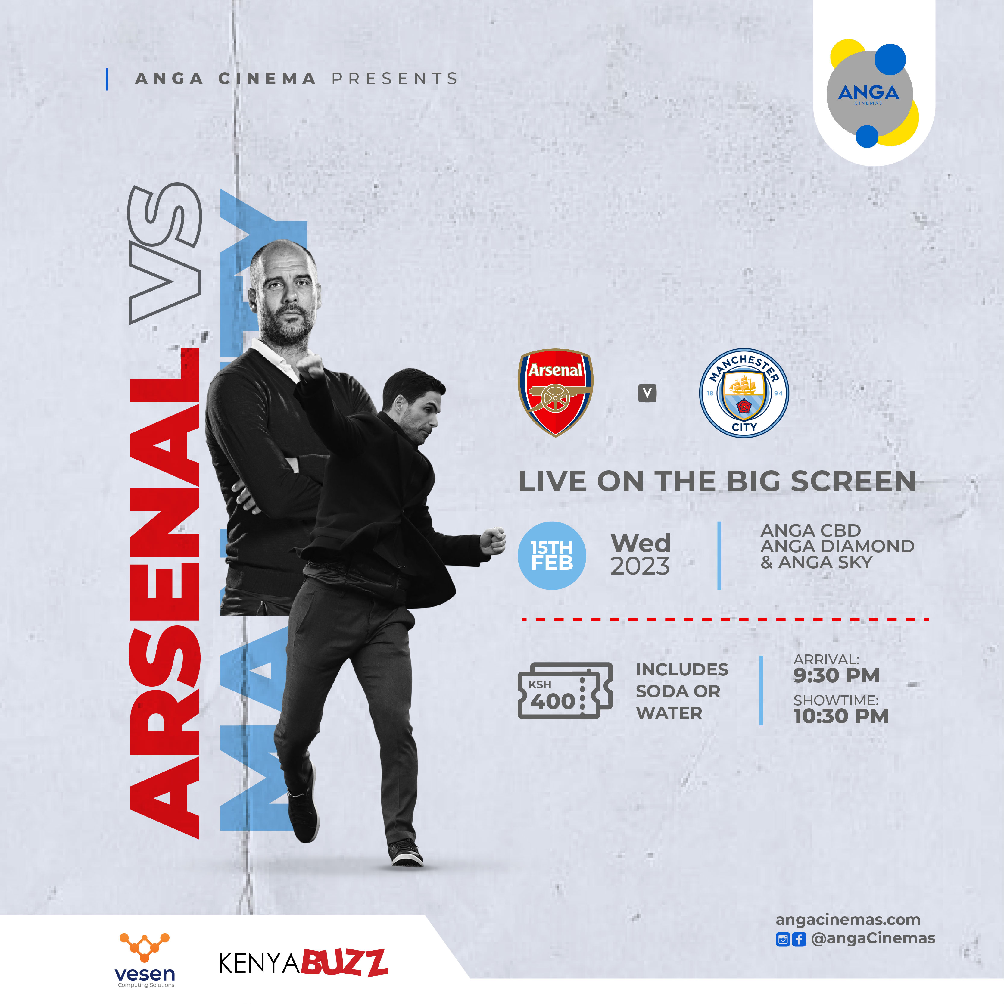 Arsenal Vs Manchester City - Live On The Big Screen